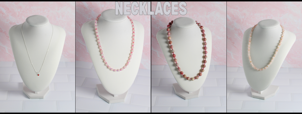 Pink stone necklaces by The Chill Shop